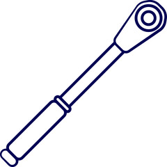 Ratchet wrench icon. Torque wrench vector illustration. Dynamic Ratchet outline on white background. Vector of ratchet wrench tools realistic style
