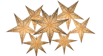 Fototapeta premium Festive illuminated star lanterns radiate holiday cheer and seasonal celebrations