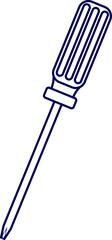 Star Screwdriver line art vector. Star head Screwdriver. Phillips head screwdriver. 
