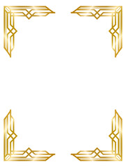 Decorative frames, Art Deco gold frame, vintage frame line collection png transparent background