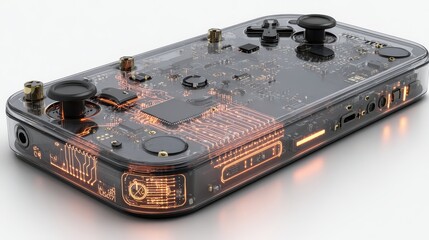 Handheld gaming console transparent design