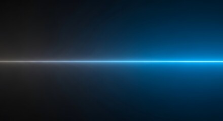 Abstract dark background with horizontal light line in the middle