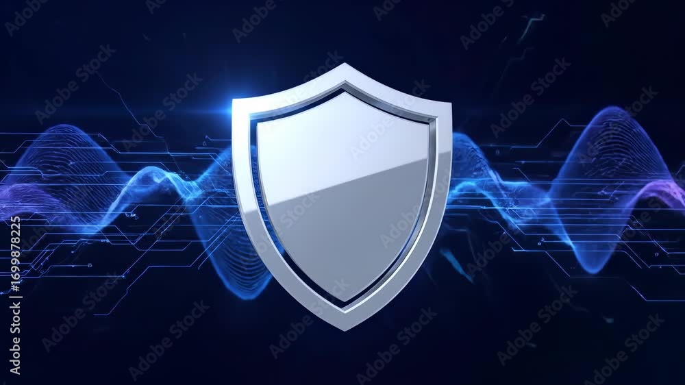Aufkleber shield security firewall protection cyber technology digital network defense safety metallic shield 
