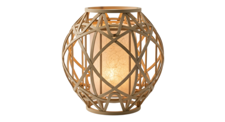 Modern wicker lamp glowing warmly stylish living room accent lighting with contemporary design