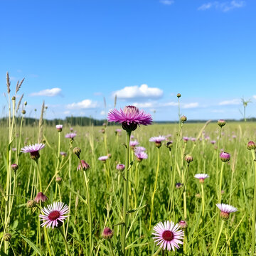 Greater knapweed wildflower bloom in Sece, Latvia