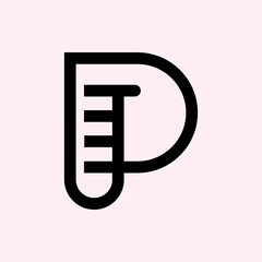 Monogram of the letter A and lab. Abstract, outline and elegant.