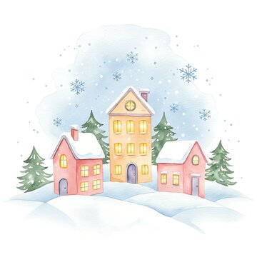 雪の日の小さな街