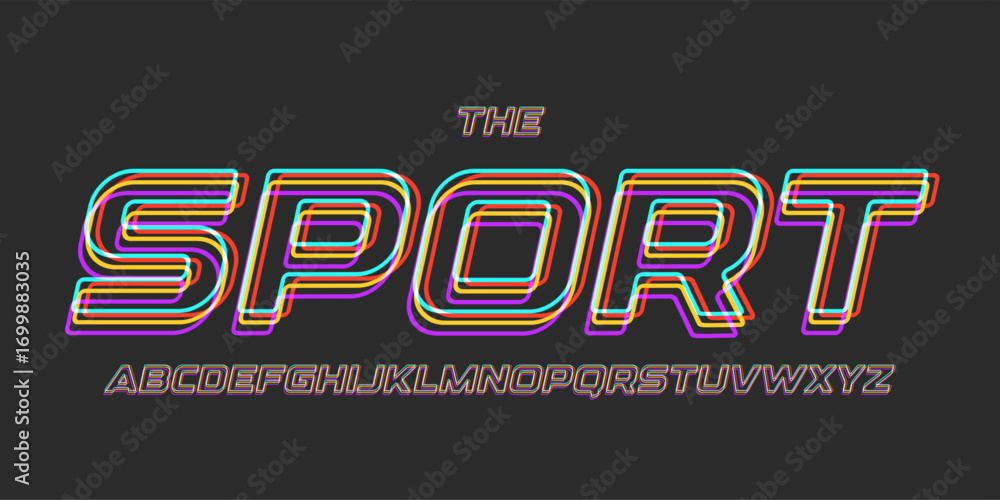 Poster abstract futuristic font, digital neon glow alphabet, thin techno typescript for ai interface, sci-f