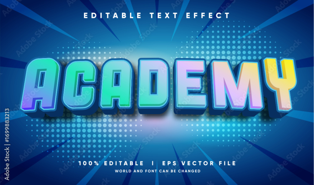 Poster academy vector text effect with modern style