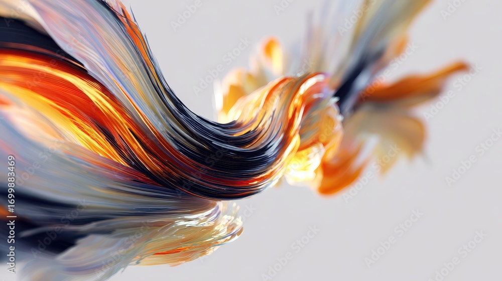 Poster abstract colorful flowing lines design
