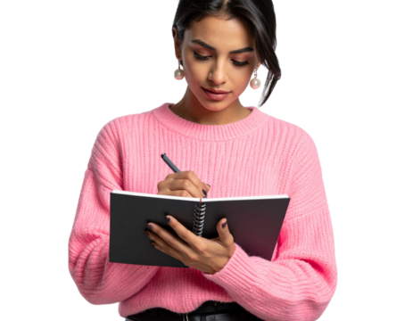 Ultra-detailed 8K PNG of a girl in a cozy pink sweater, pearl earrings glinting, focu 675906