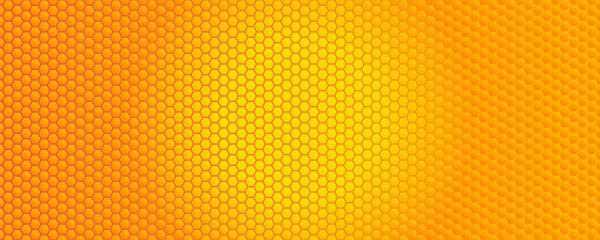 Honeycomb Hexagon Background With Yellow Orange Gradient, Beehive Texture For Honey, Bee, Food Branding, Nature And Packaging Design. Vector Illustration.