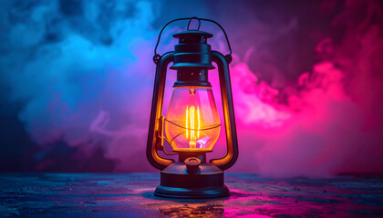 怪しく光るオイルランタン