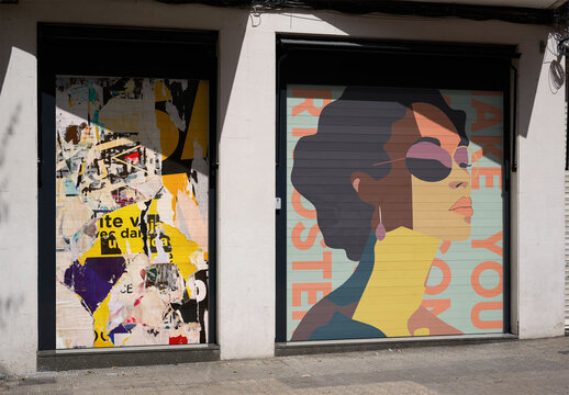 Two comercial roller shutter