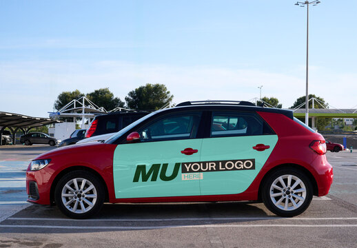 Template of Red Hatchback car