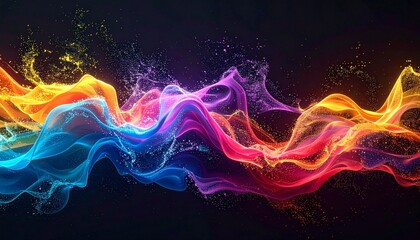 Obraz premium Colorful 3D Particle Flow Abstract 16K
