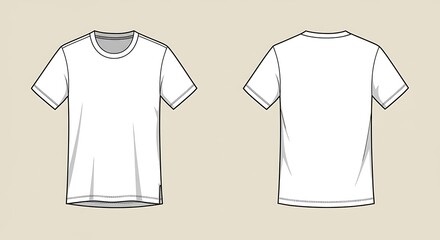 Naklejka premium Clean White T-Shirt Mockup: Front & Back Views