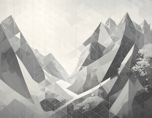 Abstract polygonal mountain landscape