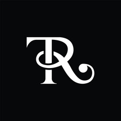 RT or TR Initial letter, CREATIVE LUXURY logo template.	