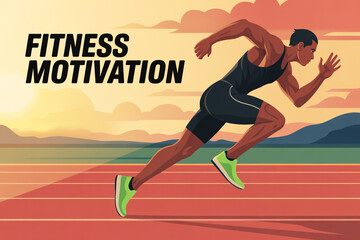 Dynamic athlete sprints toward victory on a vibrant track, embodying peak fitness and unwavering determination for ultimate goal achievement.