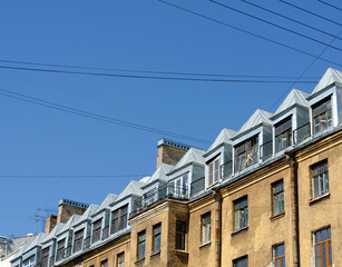 loft windows in vintage house