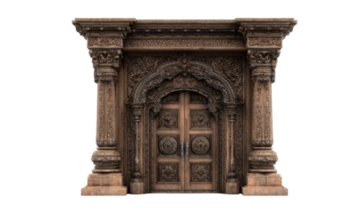 Ornate wooden doorway