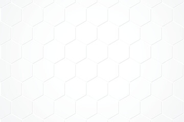 White hexagon seamless geometric background with modern minimal pattern for abstract 3D texture design