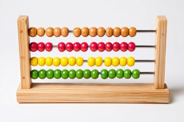 a wooden abacus isolated on white background