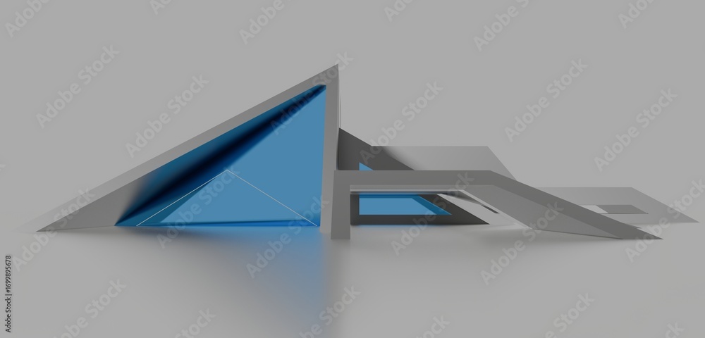 Poster 3d rendering architecture background building geometric shape