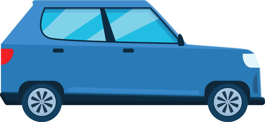 Side view of a modern, compact car, ideal for city driving, showcasing a sleek and practical design