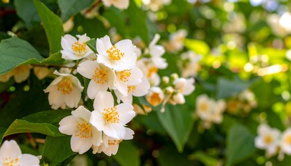 Obraz premium Close-up of blooming jasmine flowers