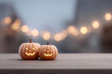 Glowing carved pumpkins create cozy Halloween ambiance with fest