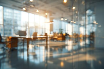 Abstract blurred office interior room. blurry working space with defocused effect. use for background or backdrop in business concept. High quality
