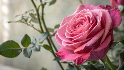 Pink Rose Blossom Close-Up