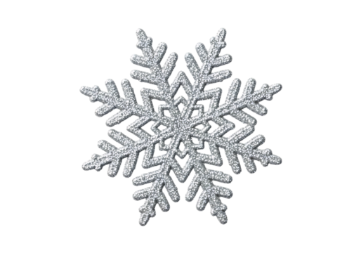 Sparkling silver snowflake Isolated on transparent background for winter designs - Powered by Adobe
