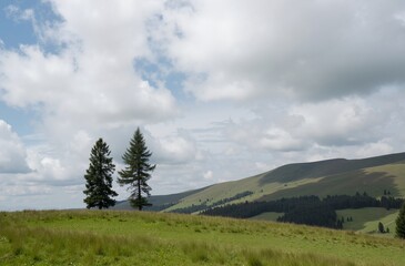 mountain landscape with clouds