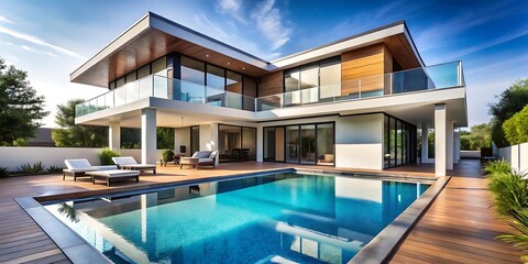 Obraz premium Large house with a pool and a patio