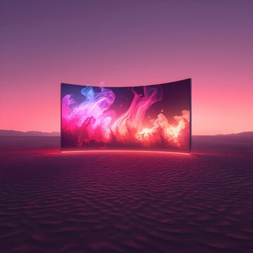 Futuristic Desert Mirage Screen