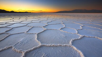 Obraz premium Sunset Over The Salt Flats