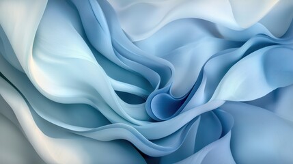 Obraz premium Calming Abstract Background with Wavy Lines in Blue and White, Perfect for Relaxation and Creativity