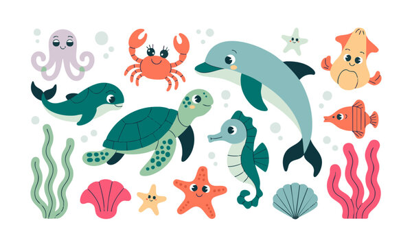 underwater animals clipart