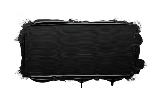 Black paint brush stroke isolated on transparent background for design element use