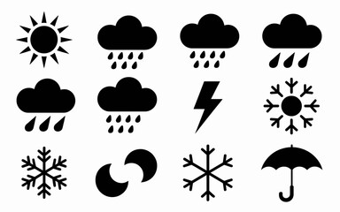 Vector art of collection of weather icon for weather forecast