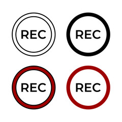 Record Icon . in stroke, black and colored vectors collection isolated on white background.