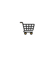 Digital Shopping Cart Icon: A minimalist shopping cart icon, perfect for digital marketing and e-commerce, sits isolated, conveying a clean and efficient retail experience. 