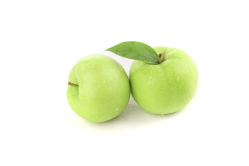 Fresh Sweet Green Apples from Shaanxi China Crisp Fruit Isolated White Background