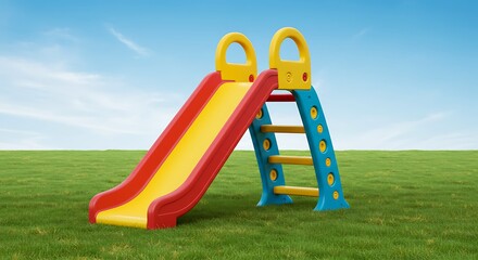 青空の下の滑り台