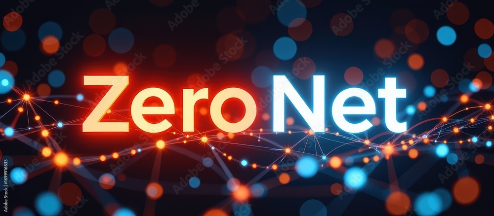 Poster net zero 2050 concept. digital design featuring the phrase 