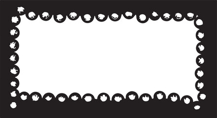 Crystal border in silhouette white background.