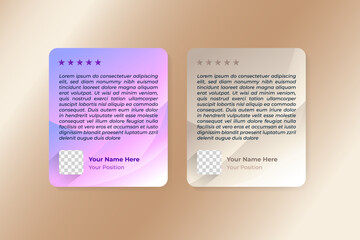 creative testimonial design quote, infographic banner template. editable vector illustration template deisgn with photo space. vertical rectangle layout background. two colors can be selected purple, 